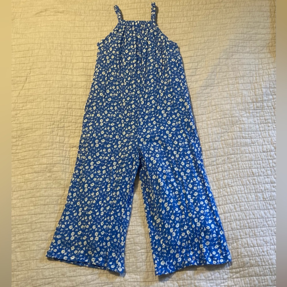 EUC Blue & White Floral Romper